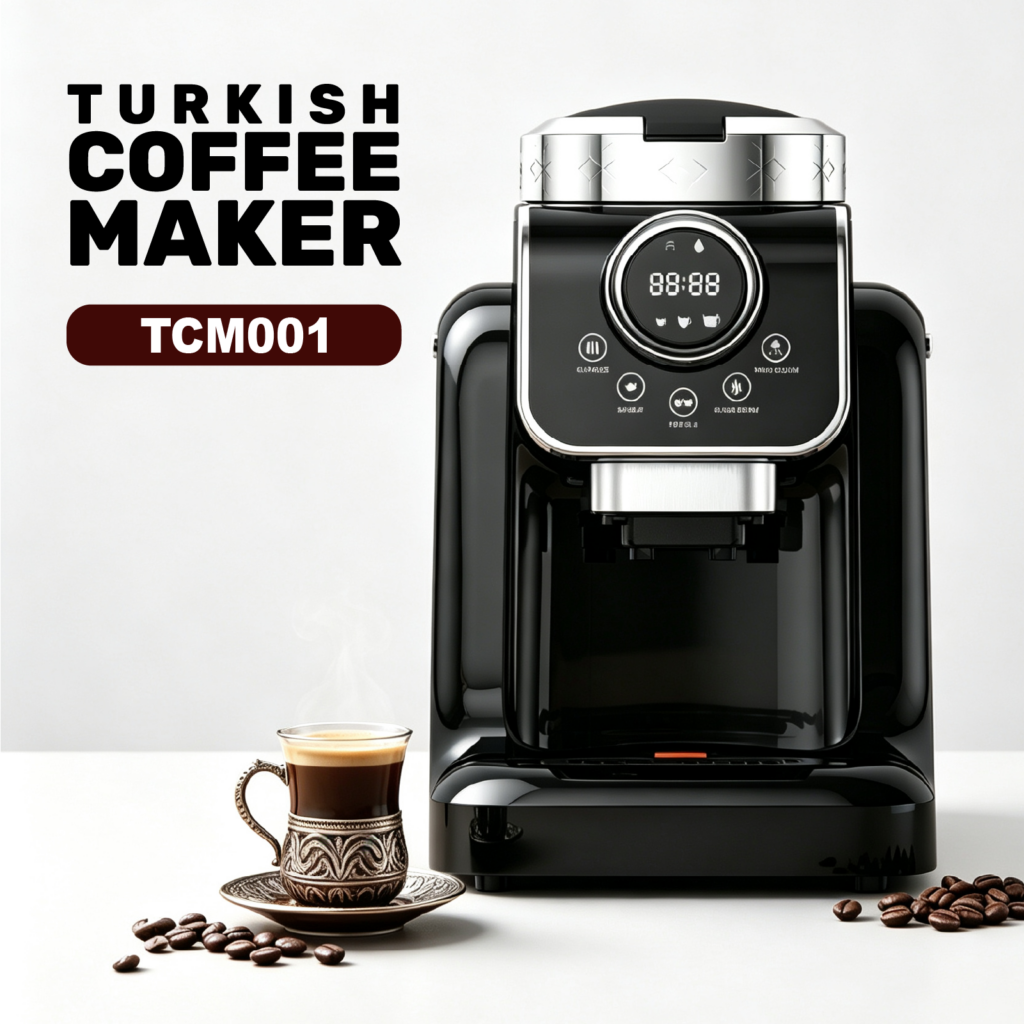 Turkish coffee machine with a capacity of 1000ML, featuring an anti-drip system and an easy-to-use design, suitable for home coffee brewing