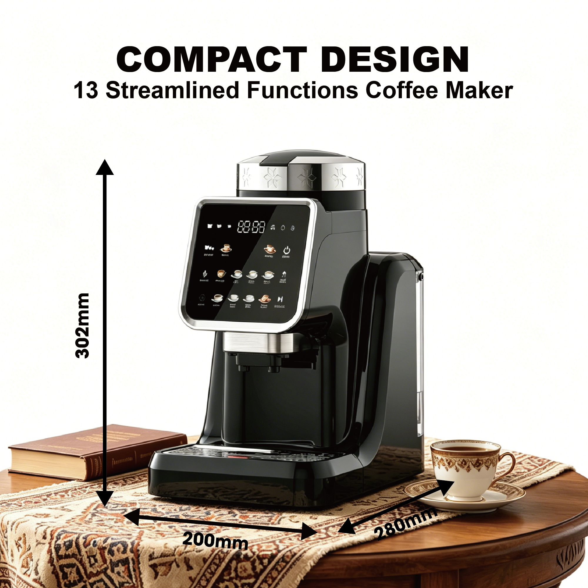 Multi-functional Turkish coffee maker with milk frothing capability
