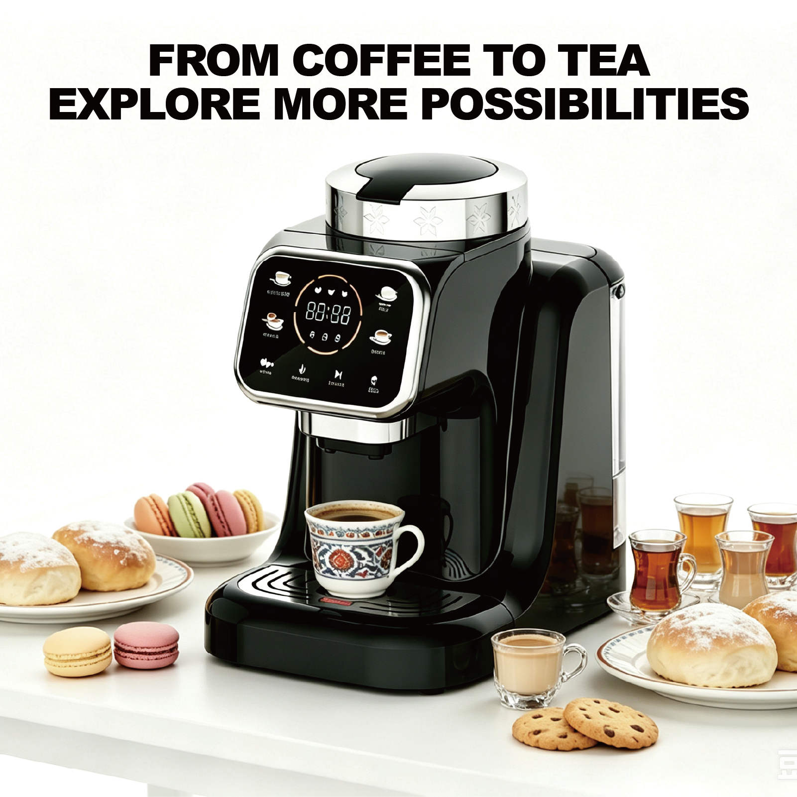 Multi-functional Turkish coffee maker with milk frothing capability