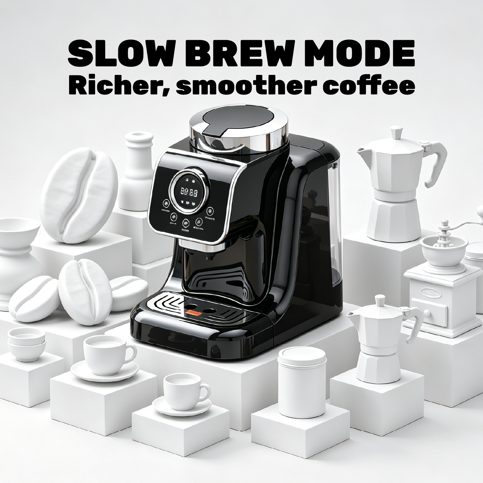 Turkish coffee machine with a capacity of 1000ML, featuring an anti-drip system and an easy-to-use design, suitable for home coffee brewing